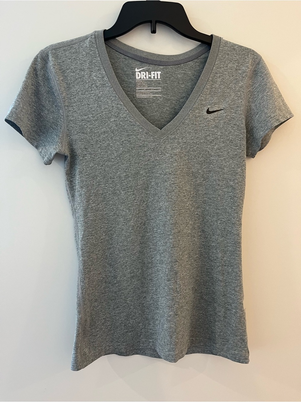 Nike Women's Gray V-Neck Dri-FIT Tee